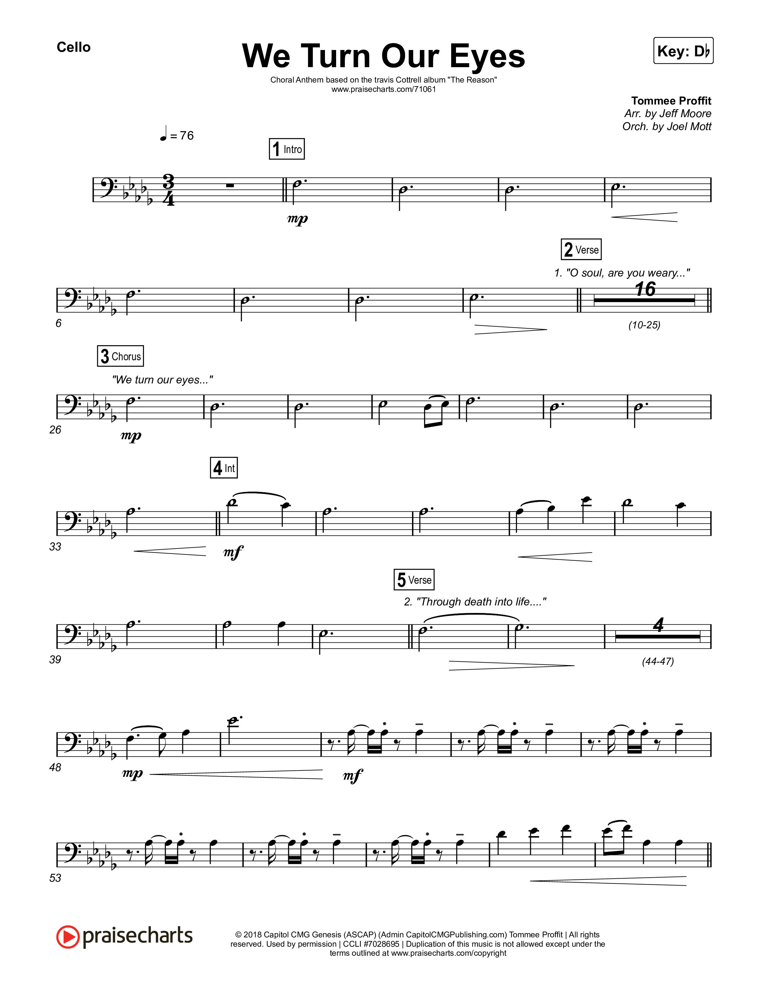 We Turn Our Eyes Cello (Travis Cottrell)