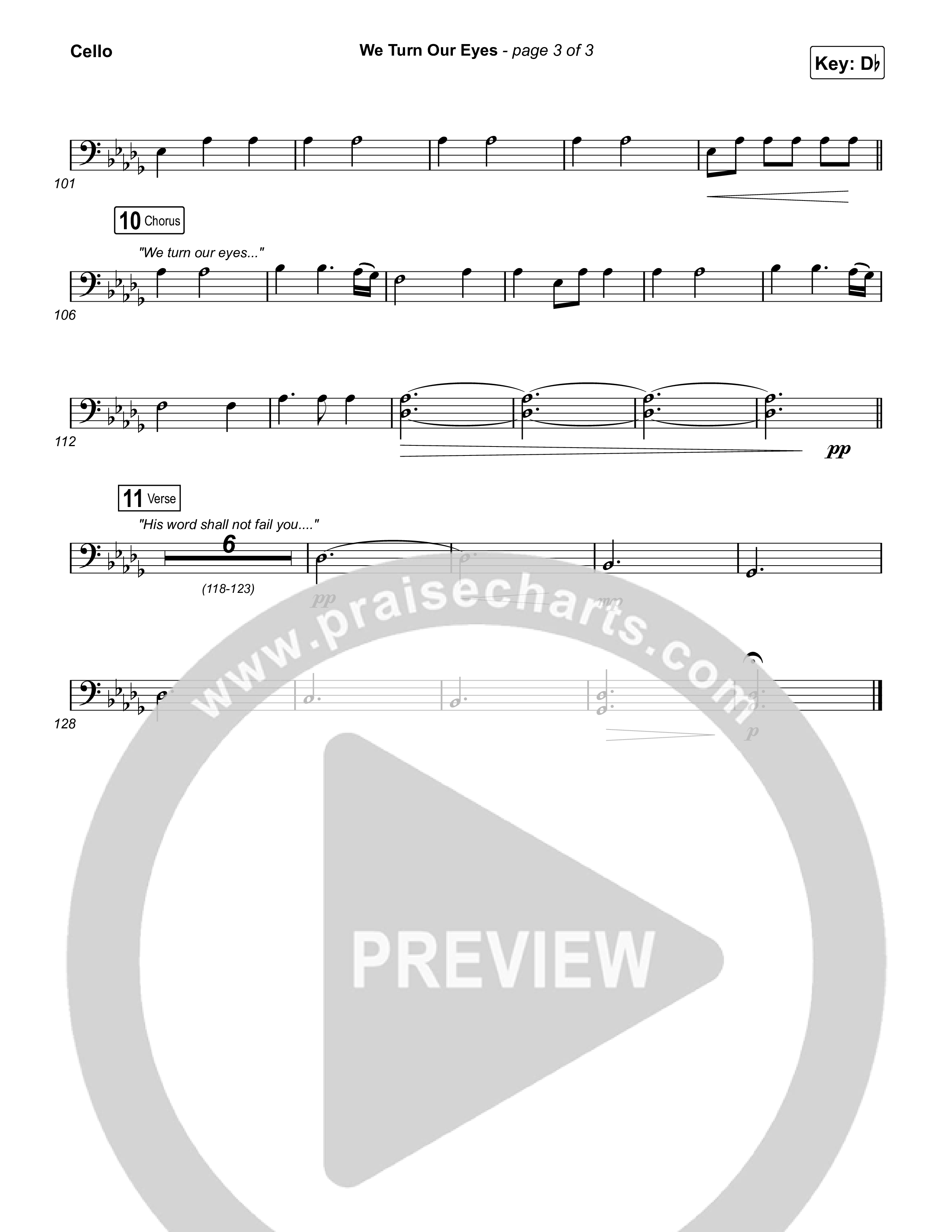 We Turn Our Eyes Cello (Travis Cottrell)