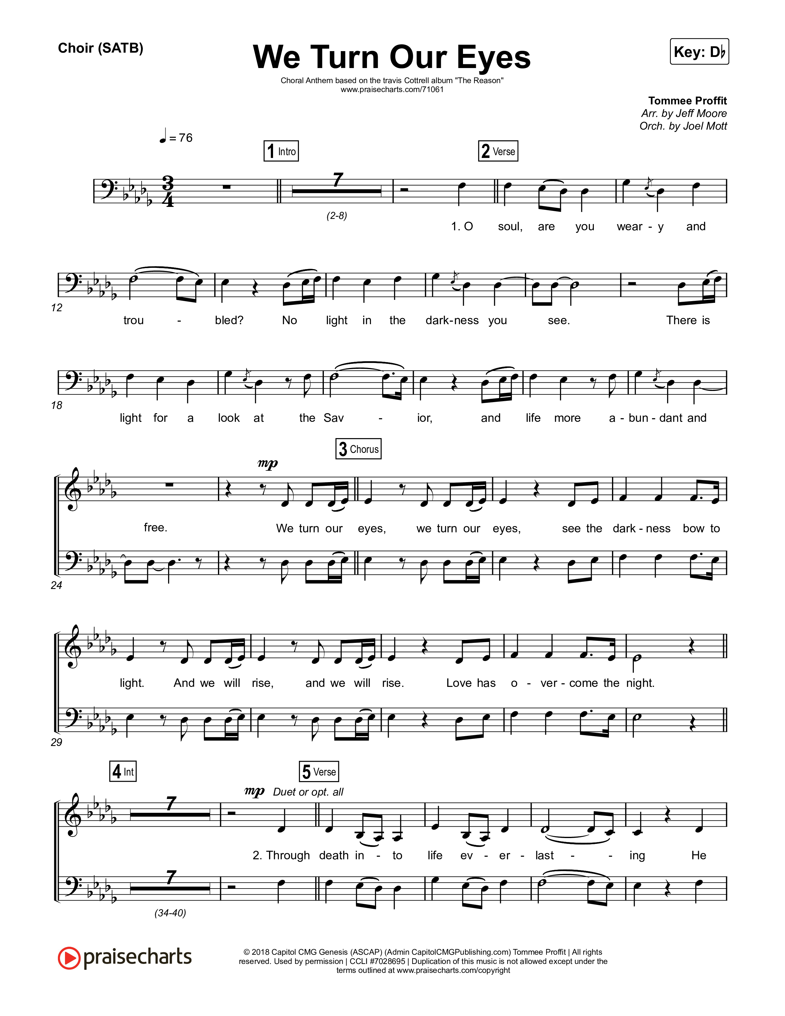 We Turn Our Eyes Choir Sheet (SATB) (Travis Cottrell)