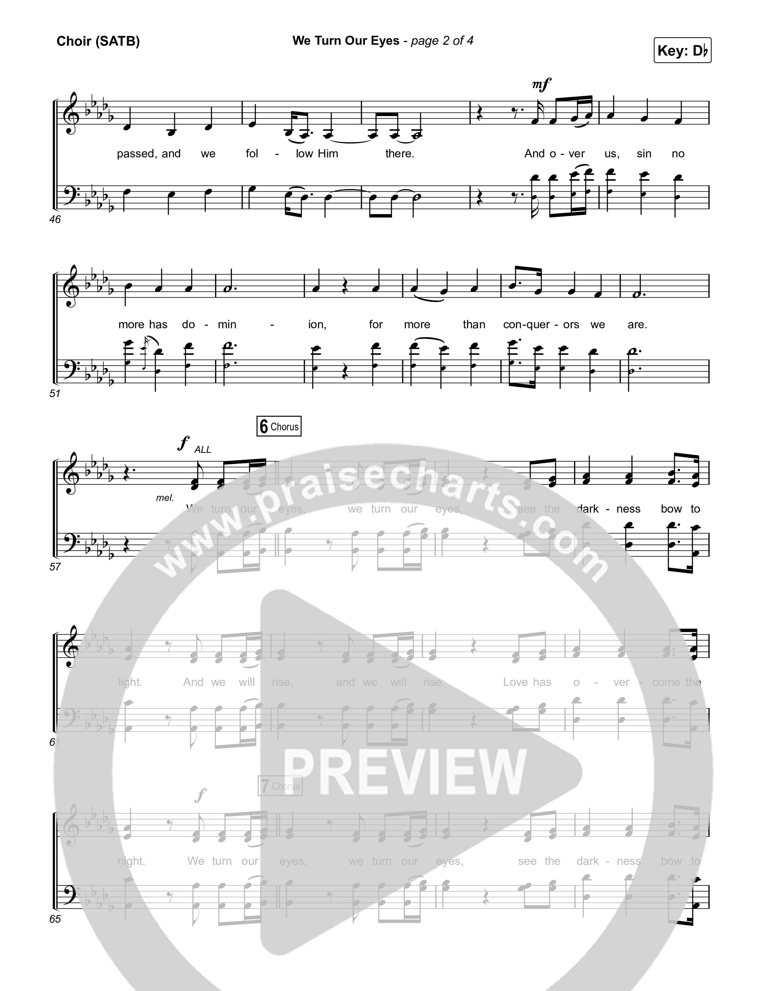 We Turn Our Eyes Choir Sheet (SATB) (Travis Cottrell)