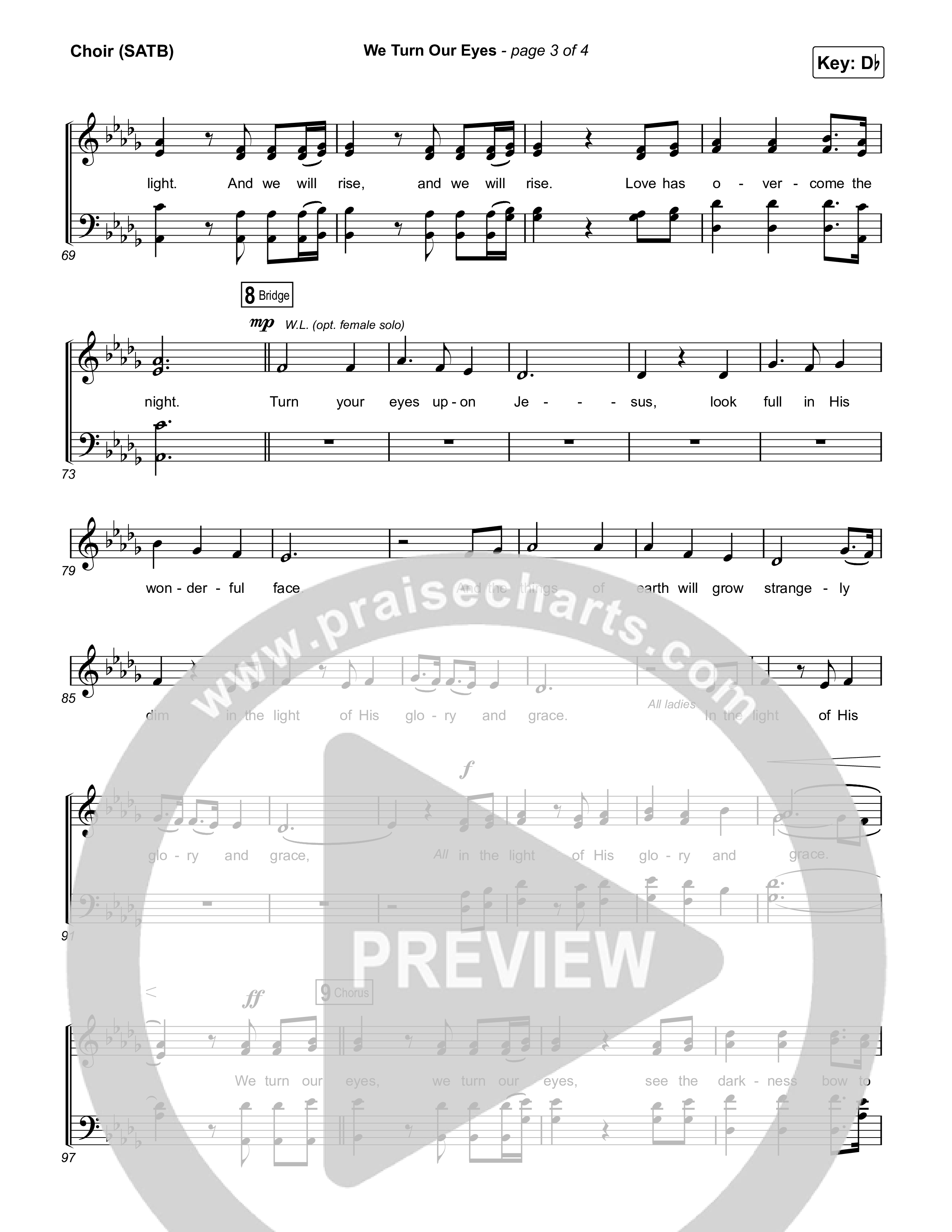 We Turn Our Eyes Choir Sheet (SATB) (Travis Cottrell)