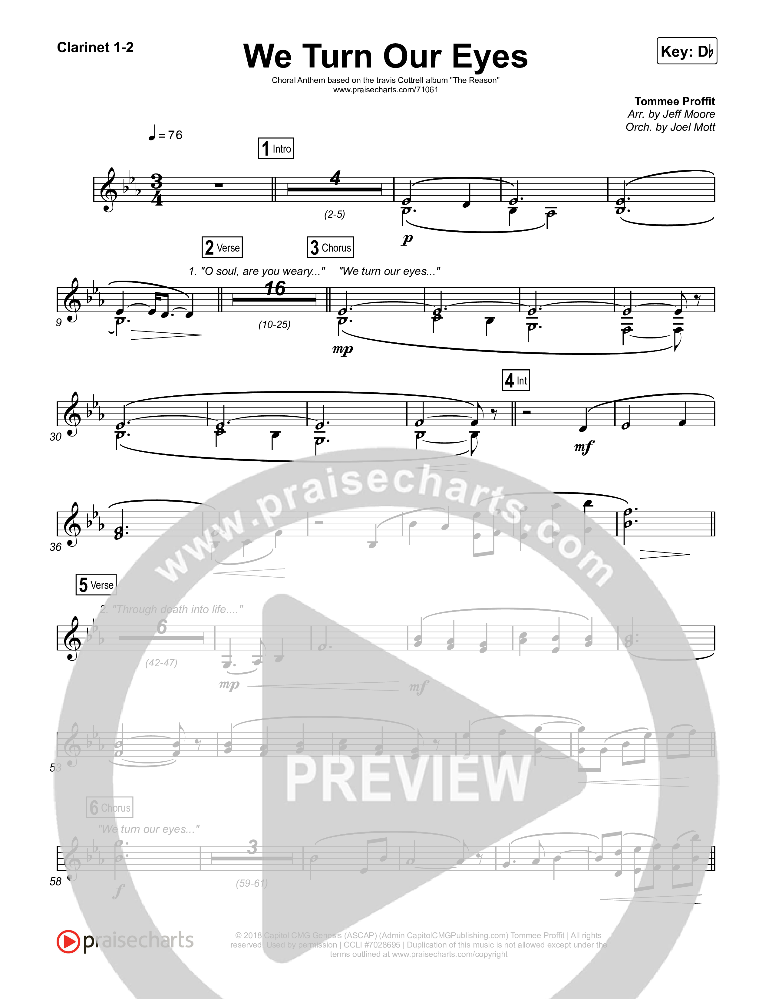 We Turn Our Eyes Clarinet 1,2 (Travis Cottrell)