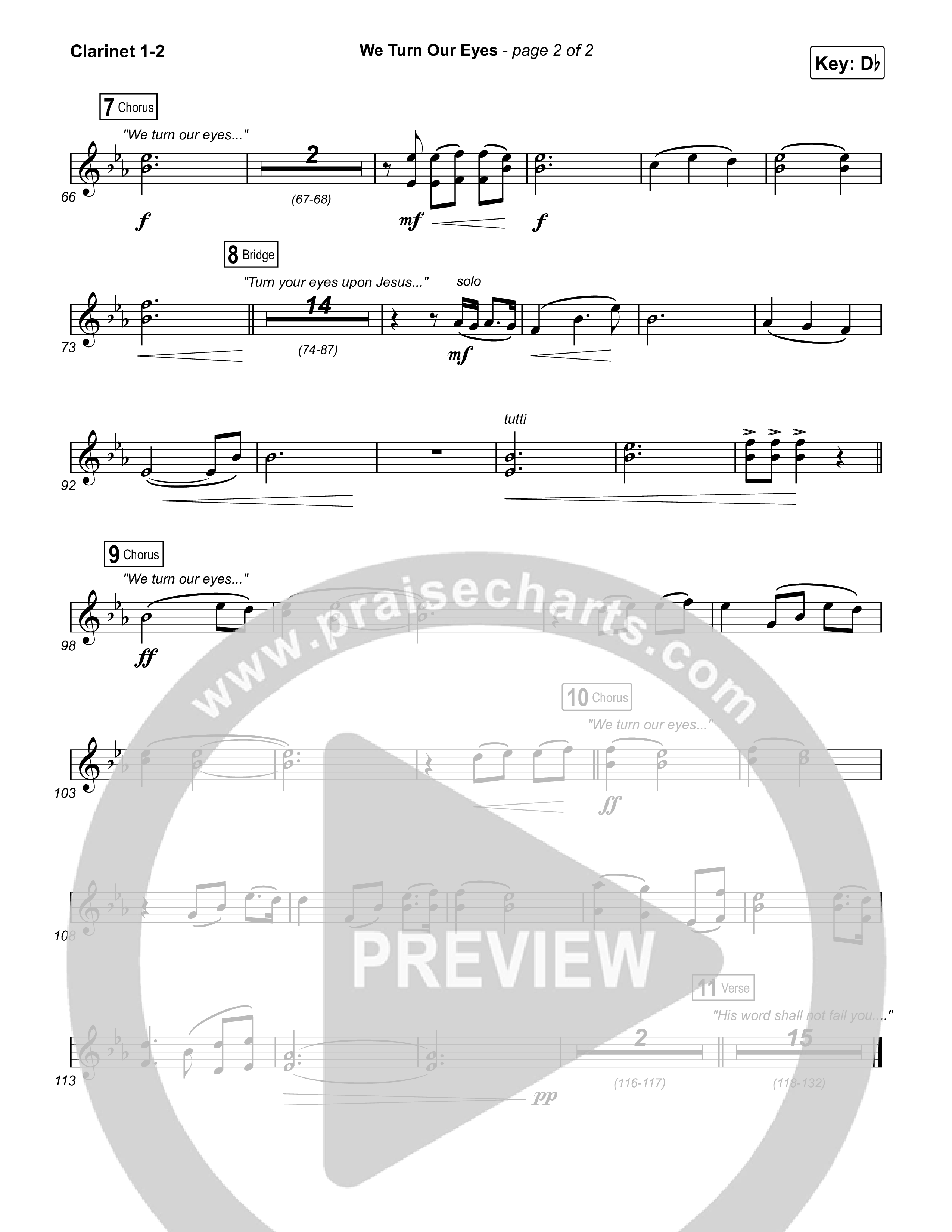 We Turn Our Eyes Clarinet 1,2 (Travis Cottrell)