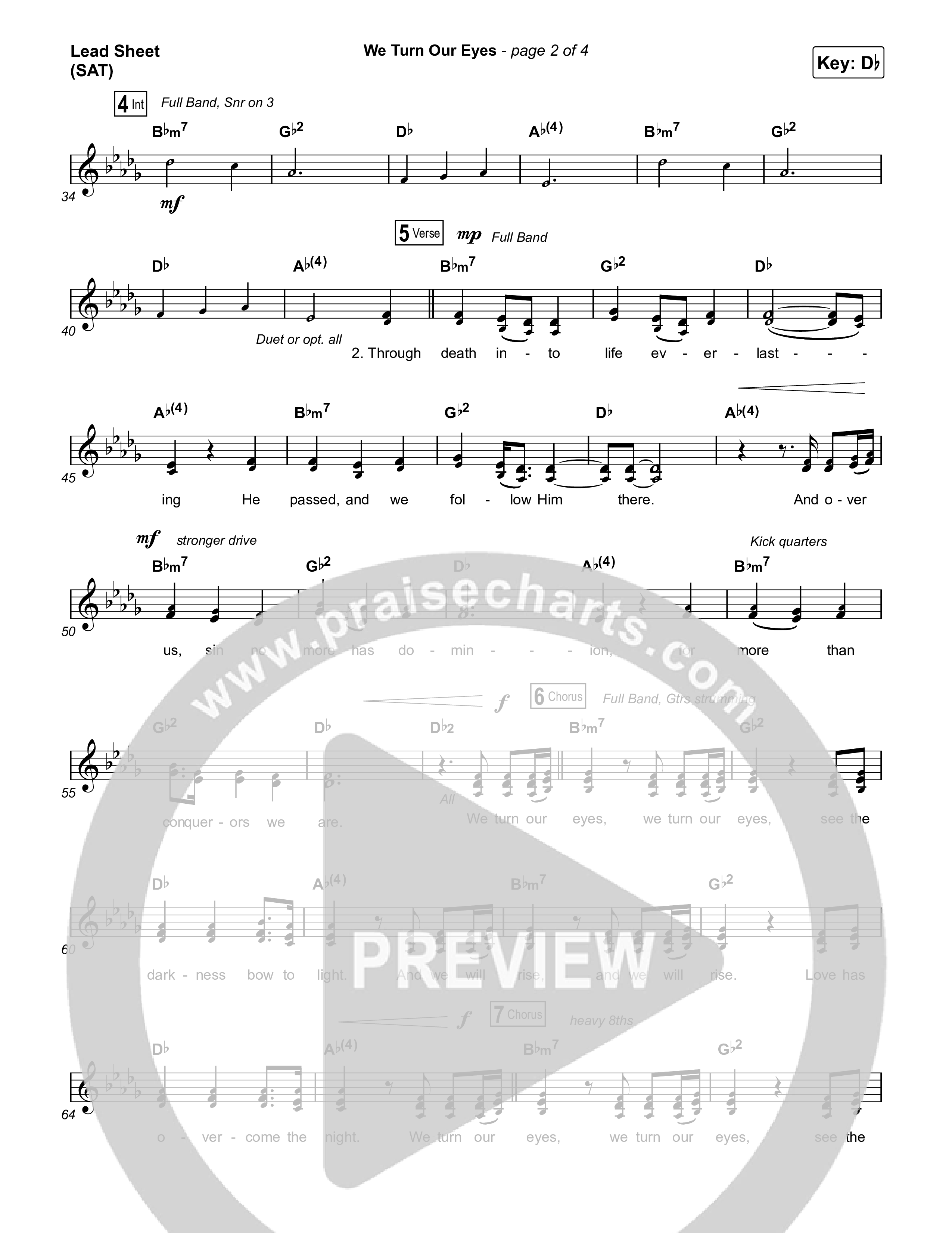 We Turn Our Eyes Lead Sheet (SAT) (Travis Cottrell)