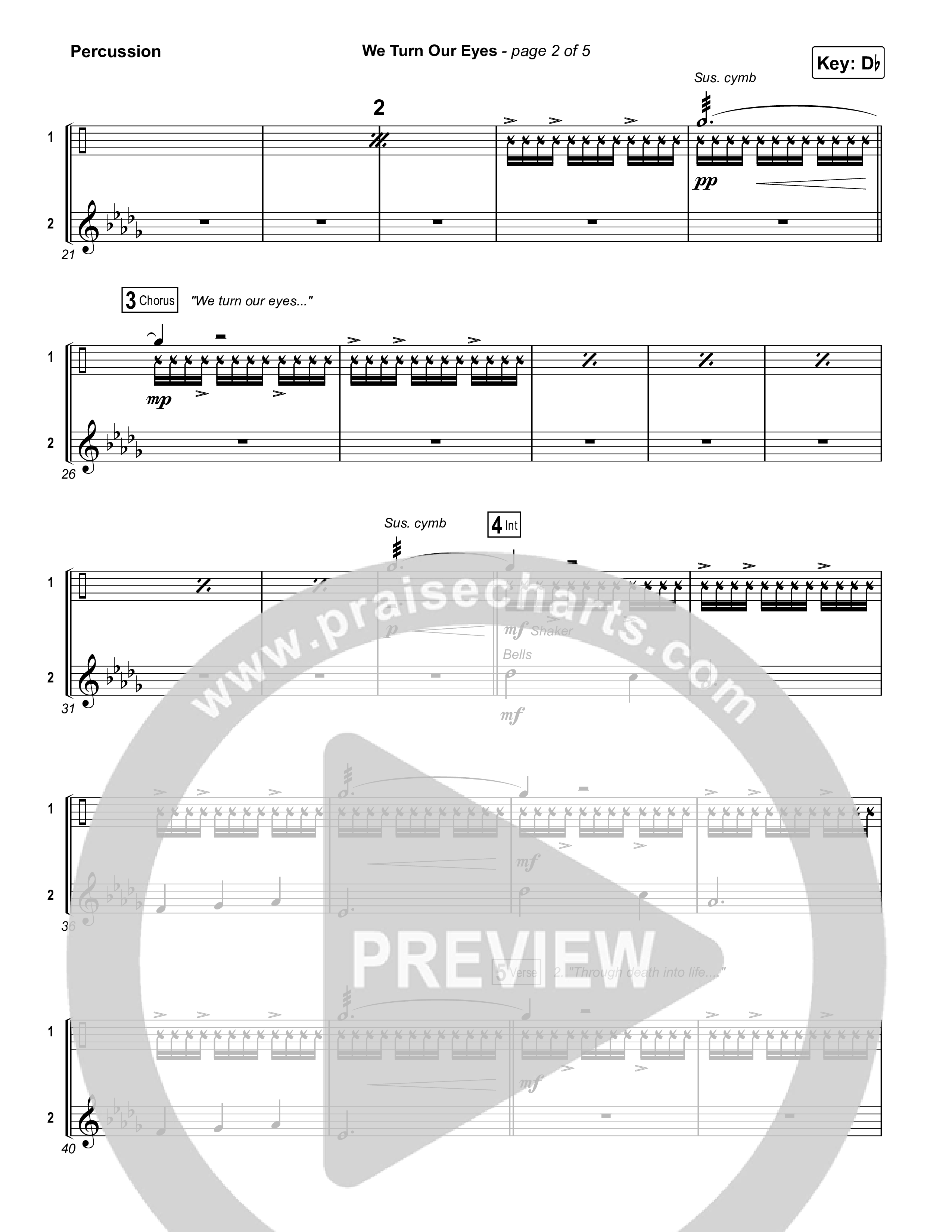 We Turn Our Eyes Percussion (Travis Cottrell)