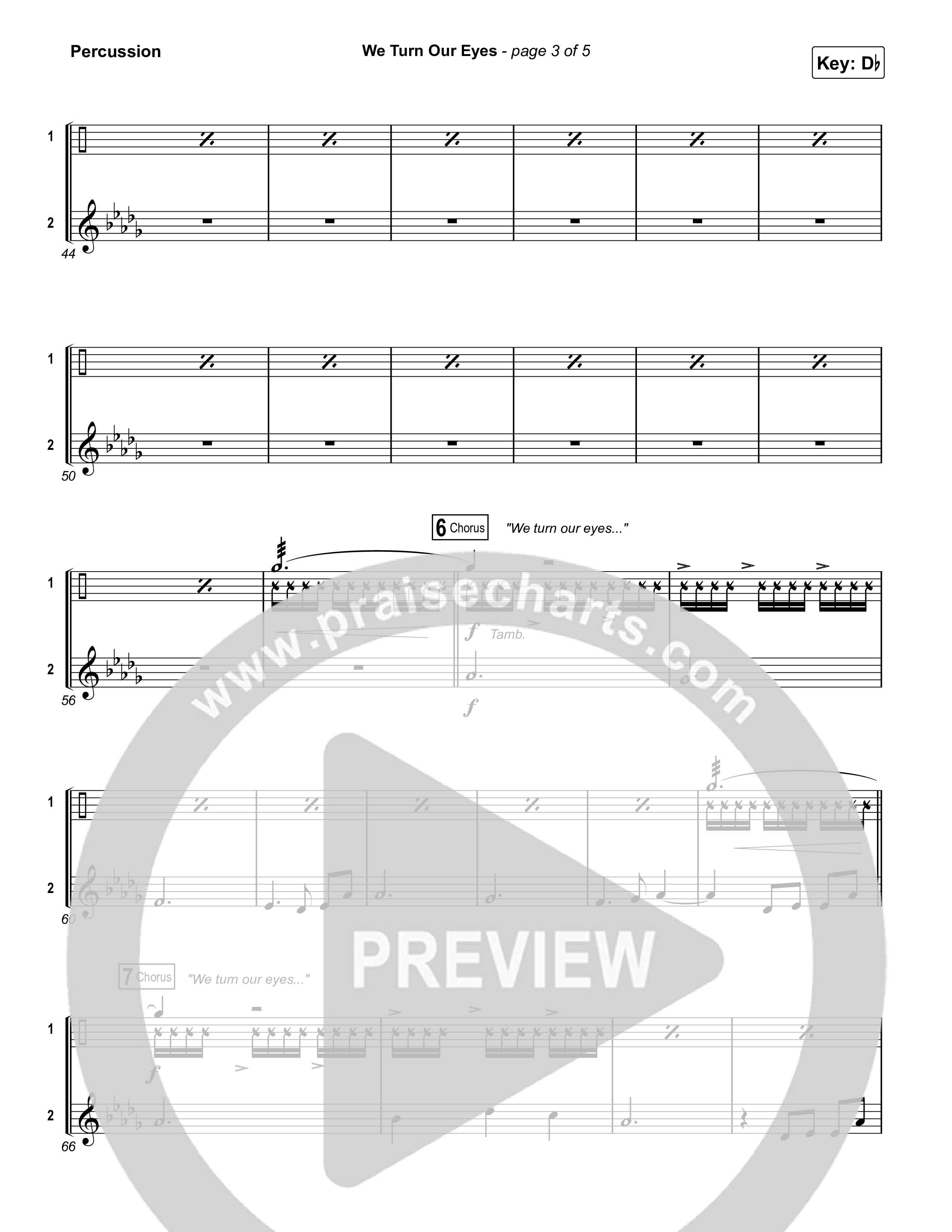 We Turn Our Eyes Percussion (Travis Cottrell)