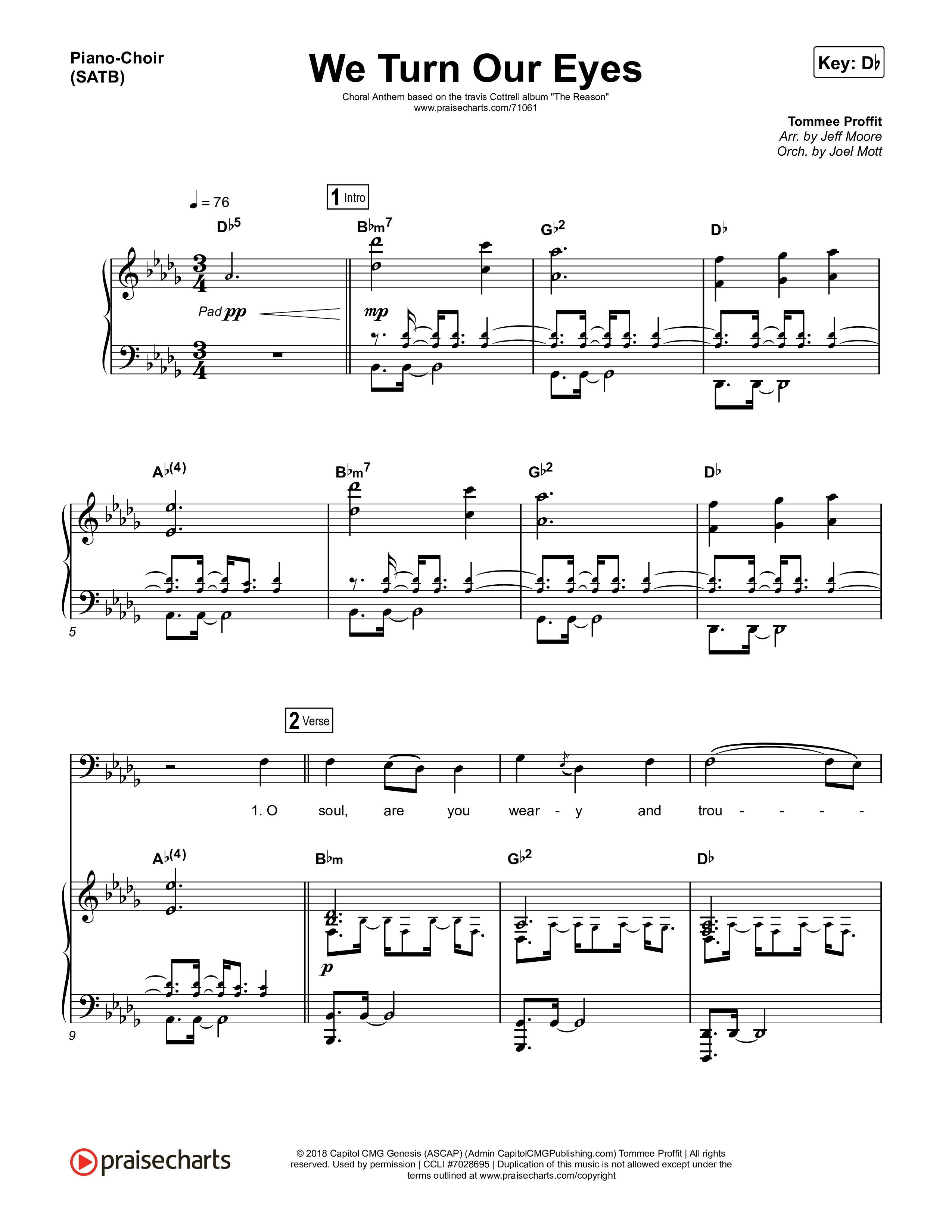 We Turn Our Eyes Piano/Vocal (SATB) (Travis Cottrell)