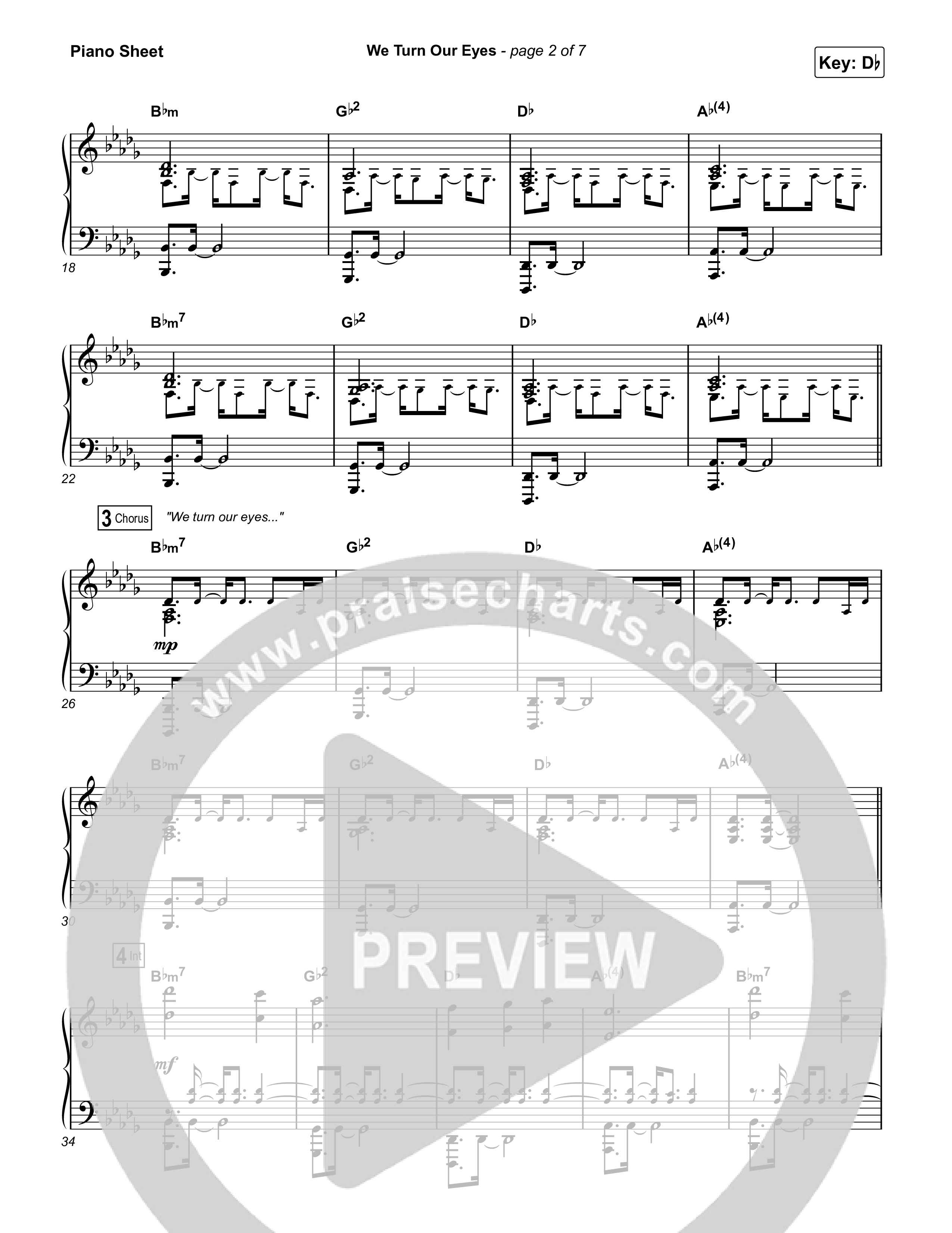 We Turn Our Eyes Piano Sheet (Travis Cottrell)