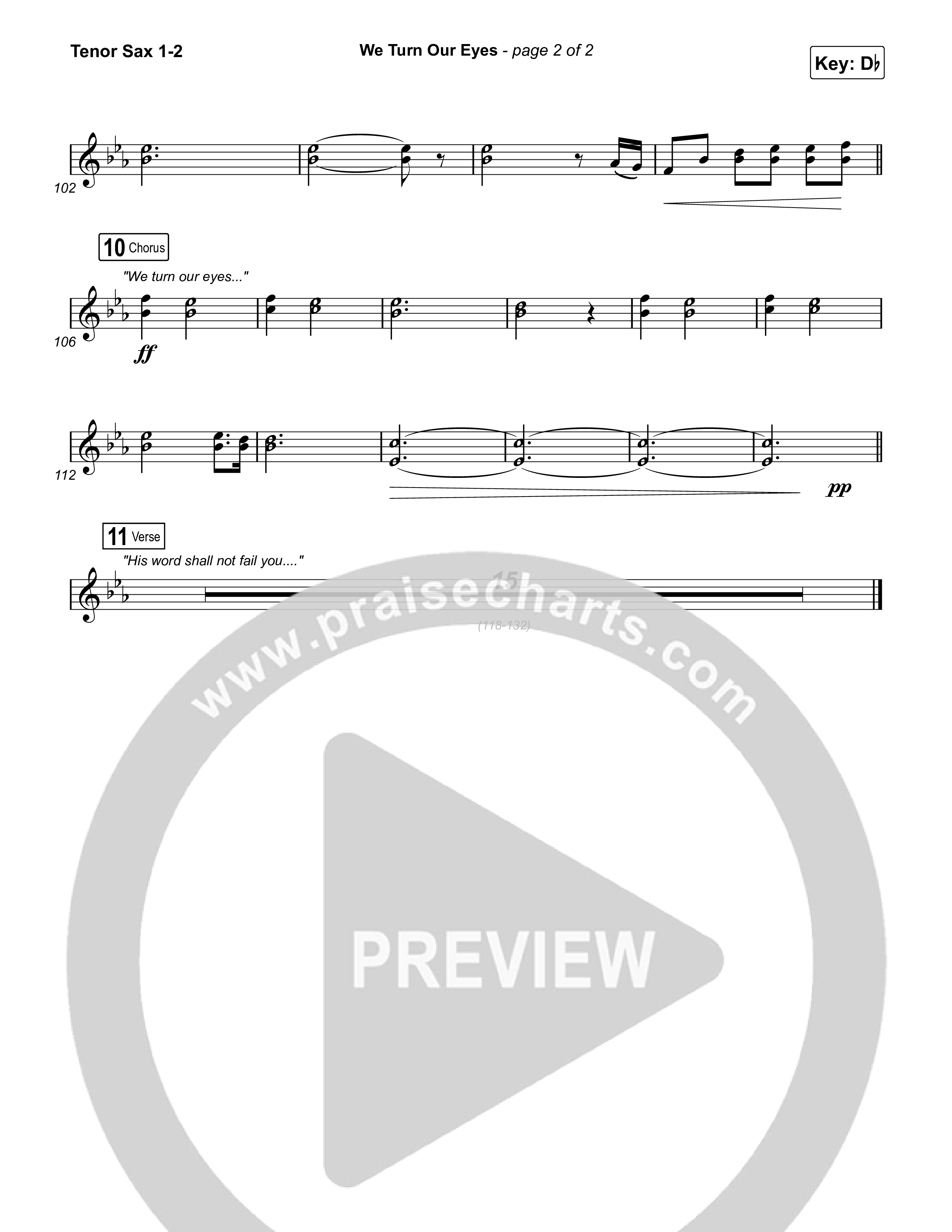 We Turn Our Eyes Tenor Sax 1,2 (Travis Cottrell)