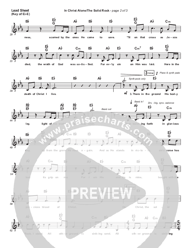 In Christ Alone / Solid Rock (Medley) Lead Sheet (Melody) (Travis Cottrell)