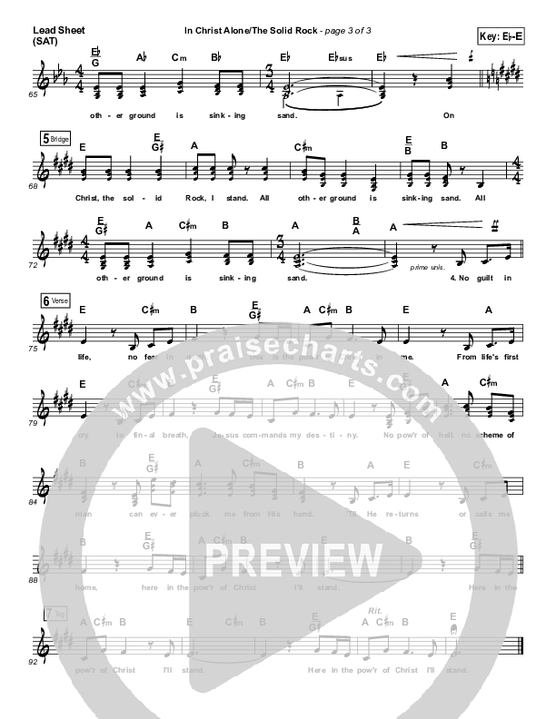 In Christ Alone / Solid Rock (Medley) Lead Sheet (SAT) (Travis Cottrell)