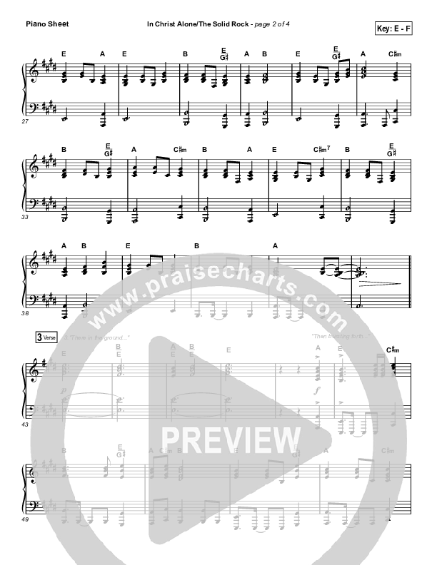 In Christ Alone / Solid Rock (Medley) Piano Sheet (Travis Cottrell)
