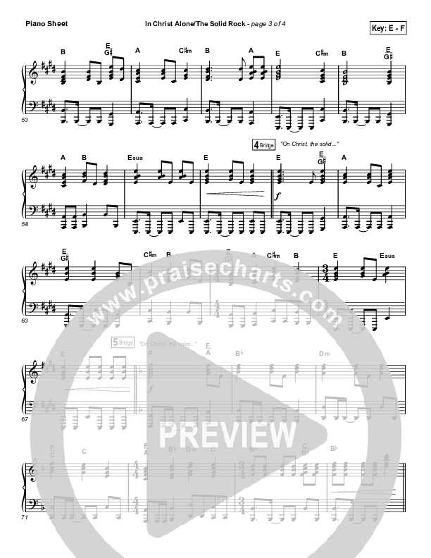 In Christ Alone / Solid Rock (Medley) Piano Sheet (Travis Cottrell)