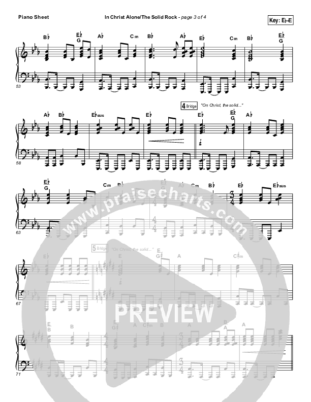 In Christ Alone / Solid Rock (Medley) Piano Sheet (Travis Cottrell)