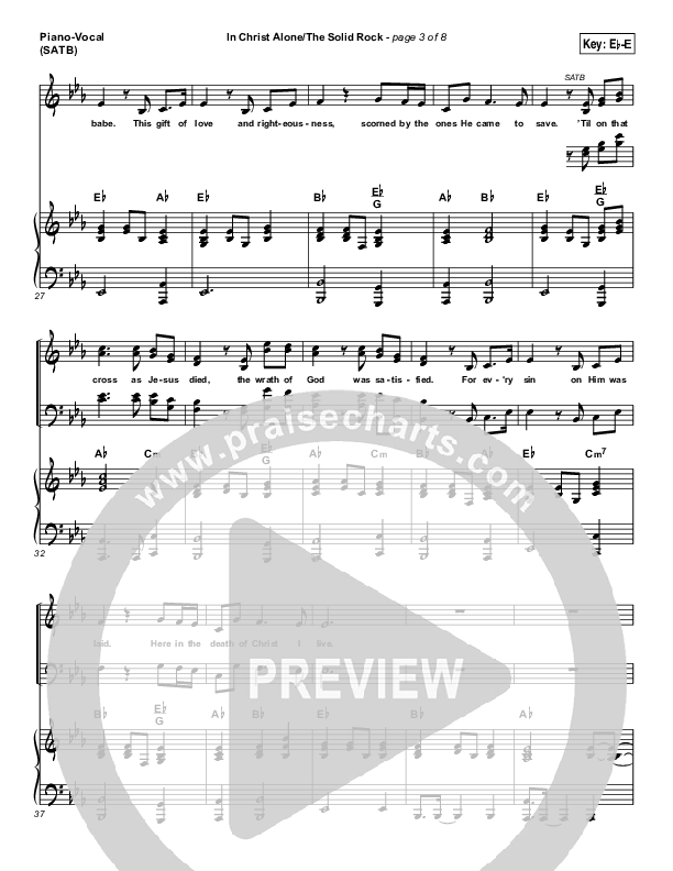 In Christ Alone / Solid Rock (Medley) Piano/Vocal (SATB) (Travis Cottrell)