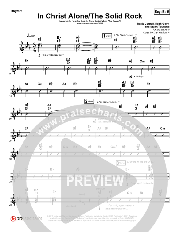 In Christ Alone / Solid Rock (Medley) Rhythm Chart (Travis Cottrell)