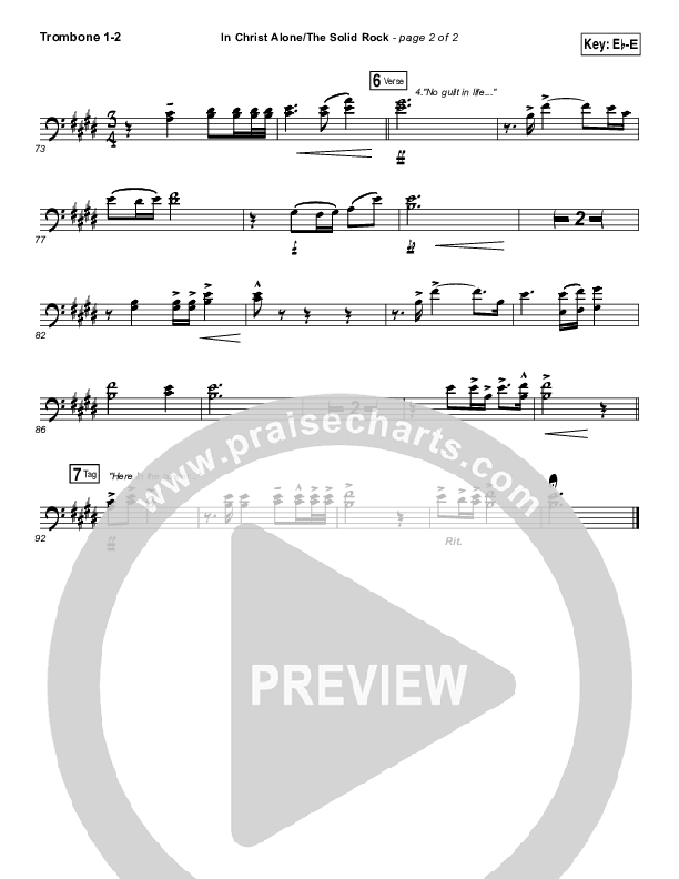 In Christ Alone / Solid Rock (Medley) Trombone 1,2 (Travis Cottrell)