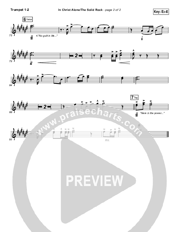 In Christ Alone / Solid Rock (Medley) Trumpet 1,2 (Travis Cottrell)