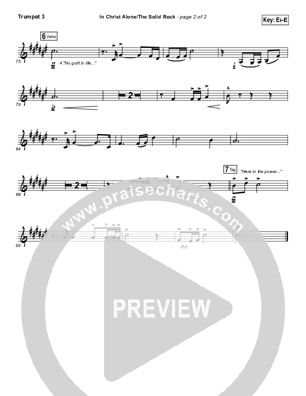 In Christ Alone / Solid Rock (Medley) Trumpet 3 (Travis Cottrell)