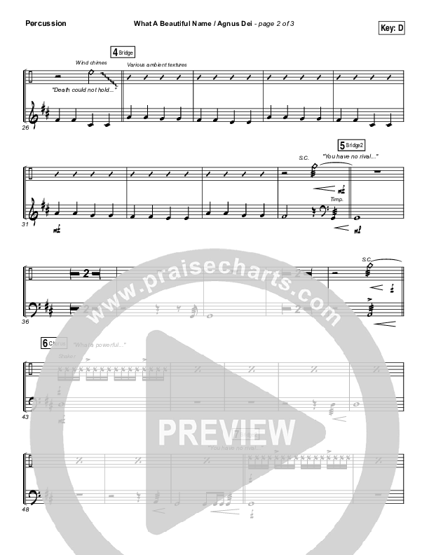 What A Beautiful Name / Agnus Dei (Medley) Percussion (Travis Cottrell)