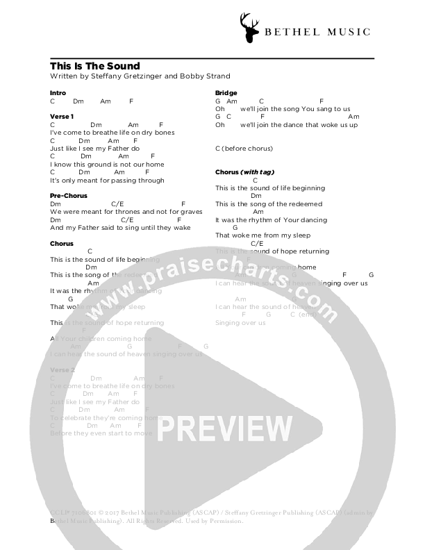 This Is The Sound Chords & Lyrics (Steffany Gretzinger)