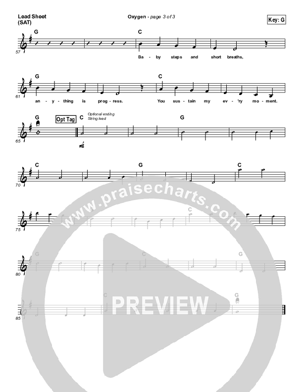 Oxygen Lead Sheet (SAT) (Steffany Gretzinger)