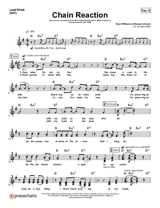 Chain Reaction Sheet Music PDF (River Valley Worship) PraiseCharts