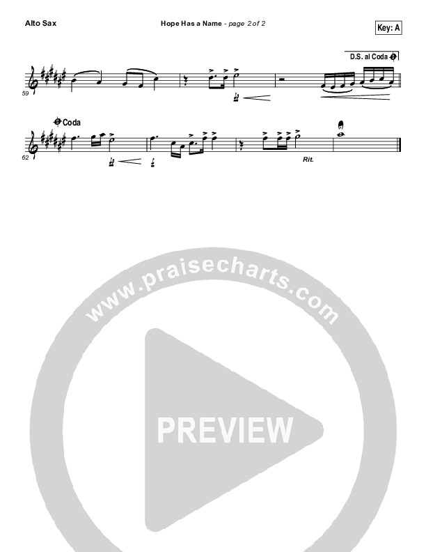 Hope Has A Name Alto Sax (River Valley Worship)