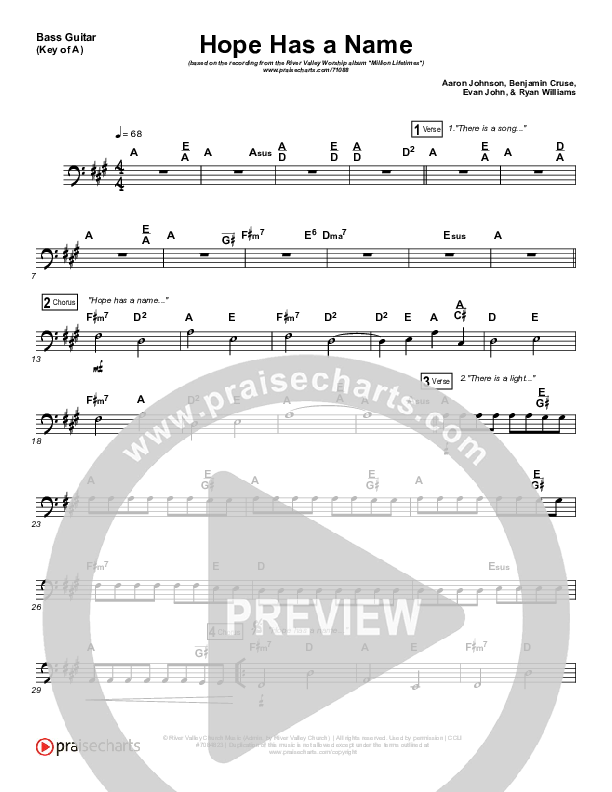 Hope Has A Name Bass Guitar (River Valley Worship)