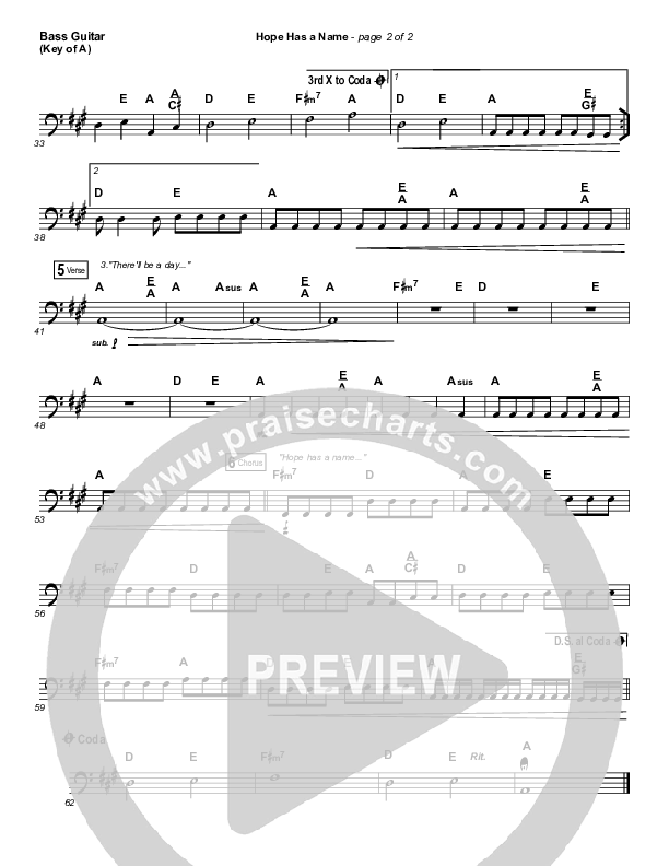 Hope Has A Name Bass Guitar (River Valley Worship)