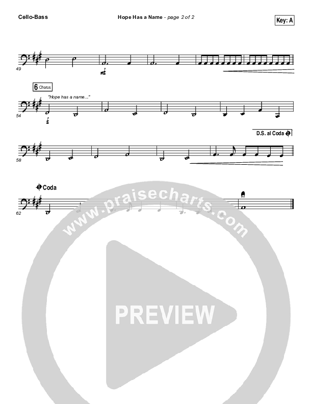 Hope Has A Name Cello/Bass (River Valley Worship)