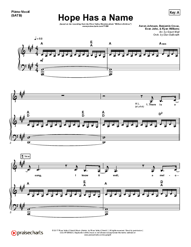 Hope Has A Name Piano/Vocal (SATB) (River Valley Worship)