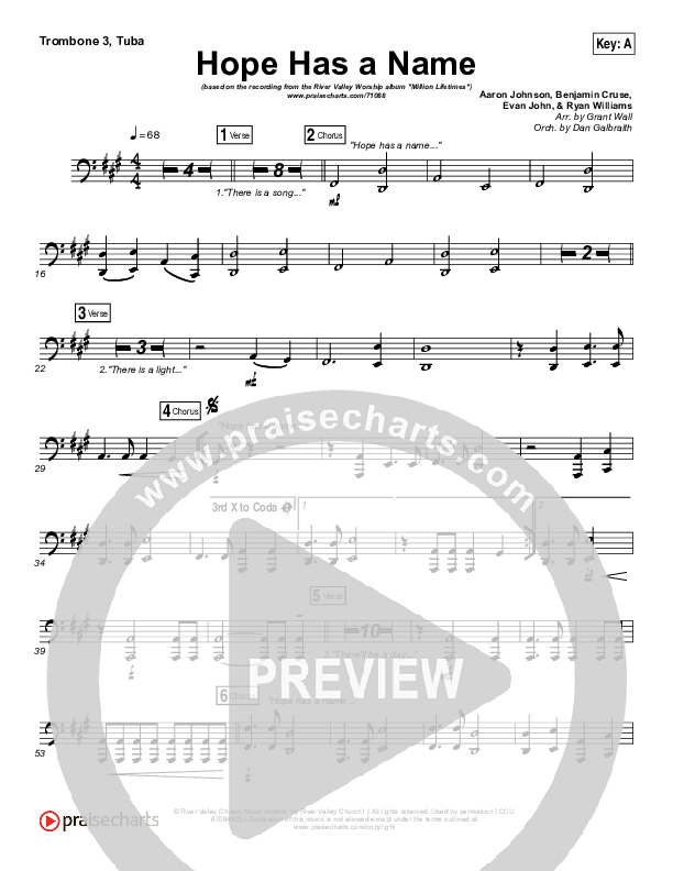 Hope Has A Name Trombone 3/Tuba (River Valley Worship)
