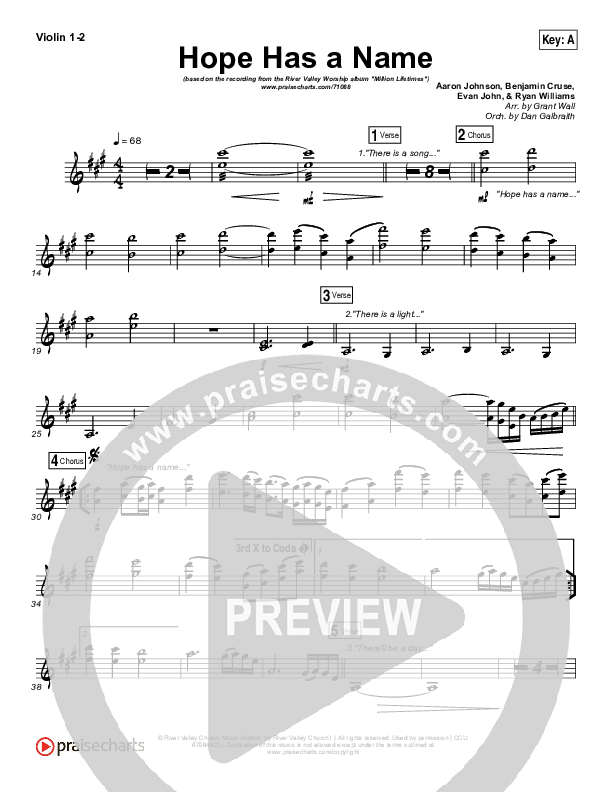 Hope Has A Name Violin 1/2 (River Valley Worship)