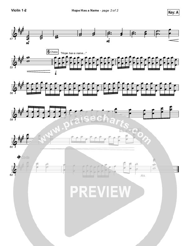 Hope Has A Name Violin 1/2 (River Valley Worship)