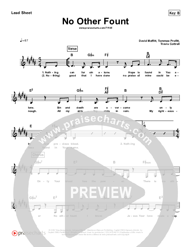 No Other Fount (Simplified) Lead Sheet (Melody) (Travis Cottrell)