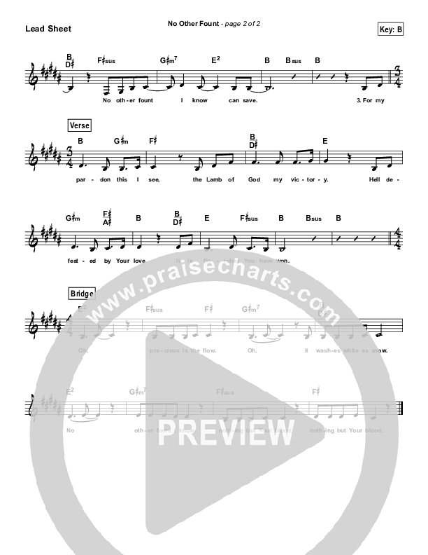 No Other Fount (Simplified) Lead Sheet (Melody) (Travis Cottrell)