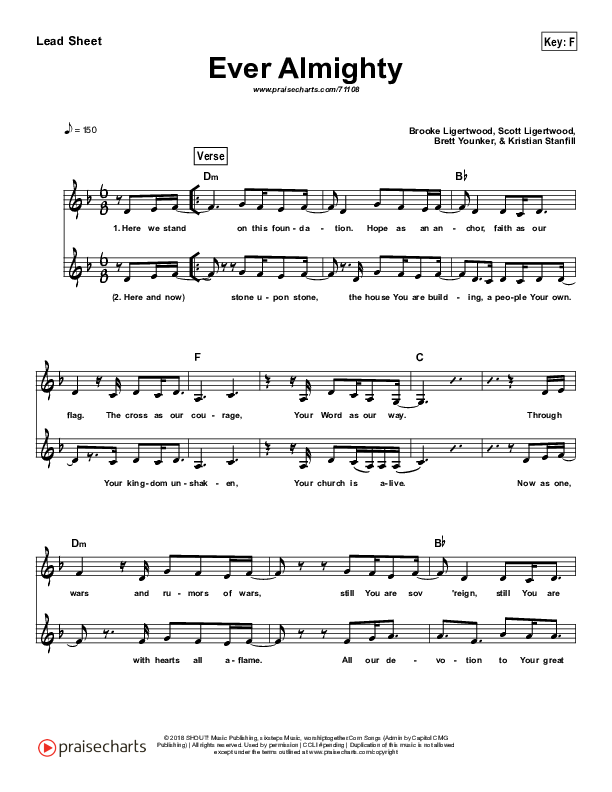Ever Almighty (Simplified) Lead Sheet (Passion)