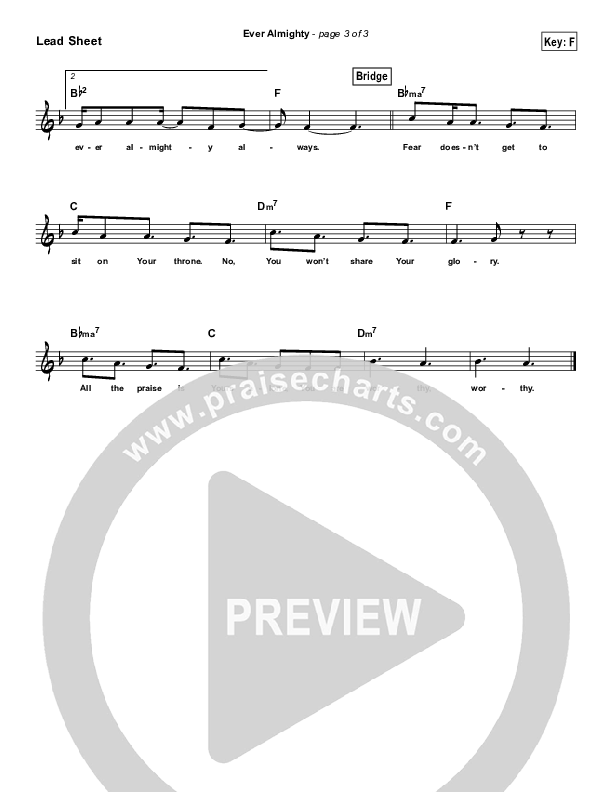 Ever Almighty (Simplified) Lead Sheet (Passion)