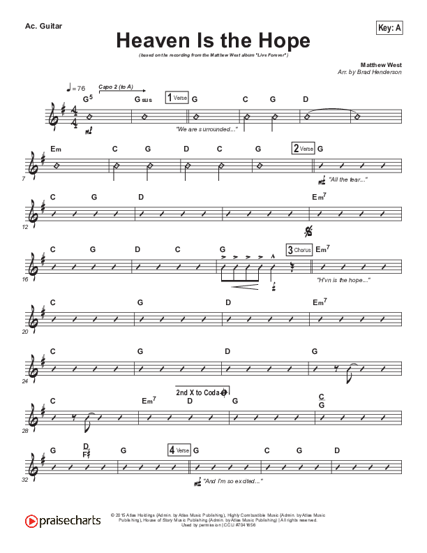 Heaven Is The Hope Acoustic Guitar (Matthew West)