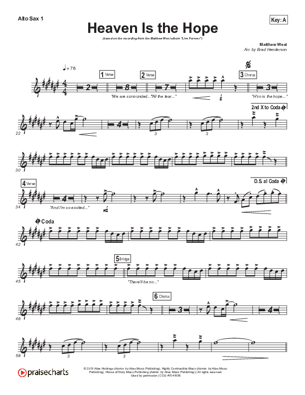 Heaven Is The Hope Alto Sax (Matthew West)