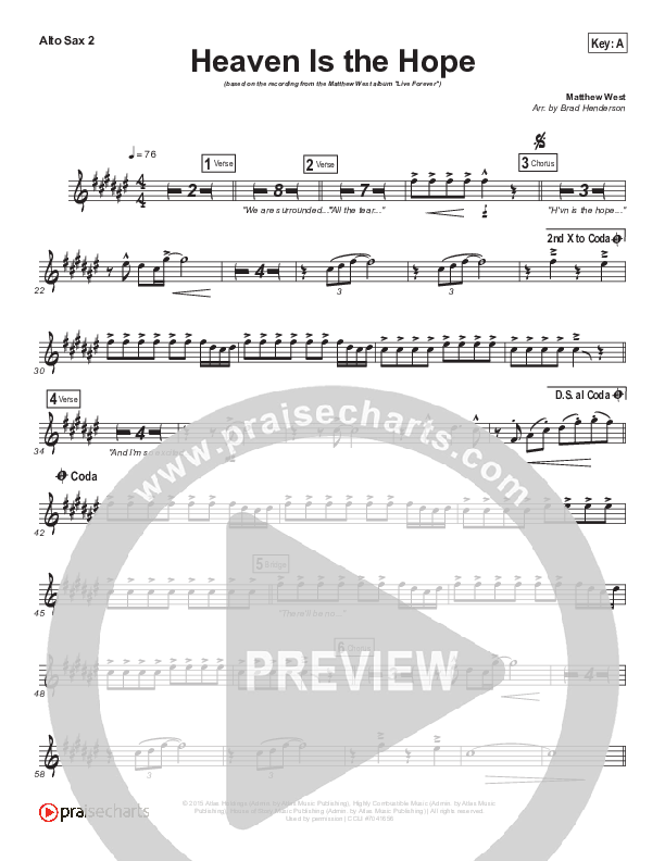 Heaven Is The Hope Alto Sax (Matthew West)