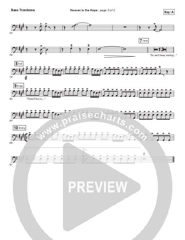 Heaven Is The Hope Bass Trombone (Matthew West)