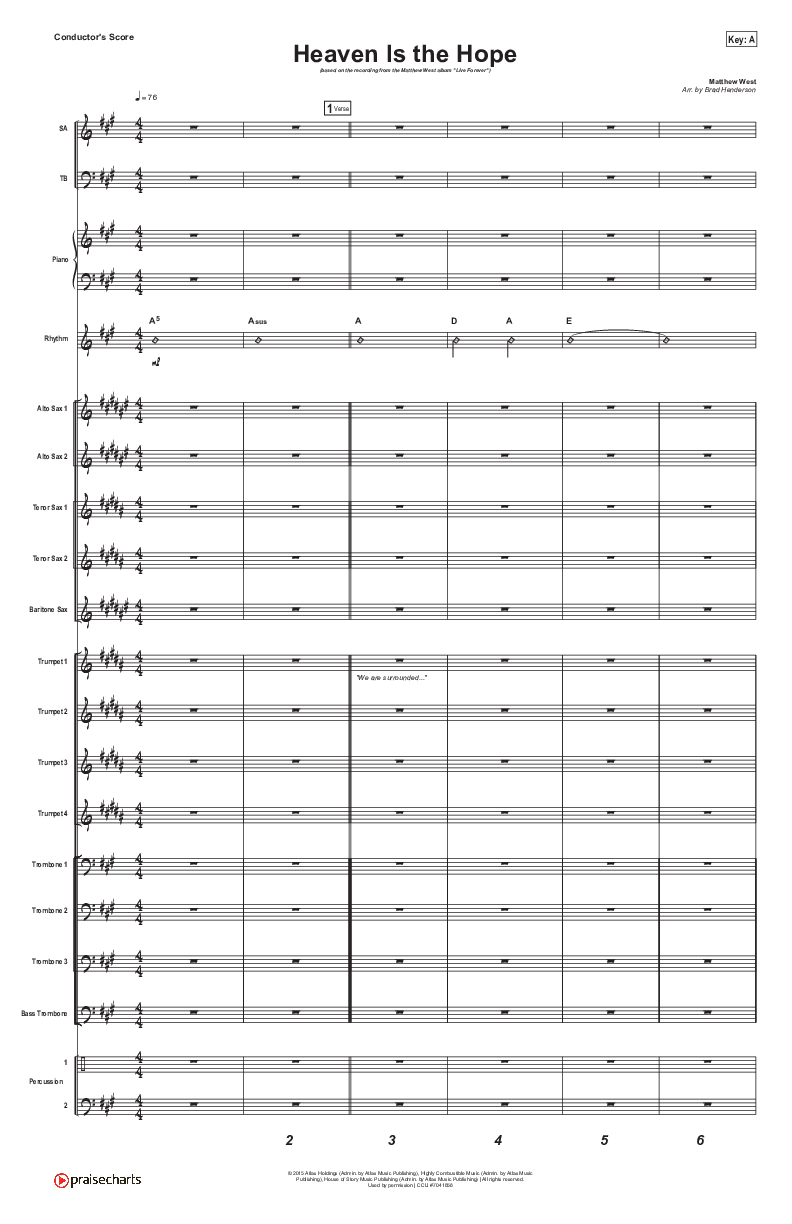 Heaven Is The Hope Conductor's Score (Matthew West)