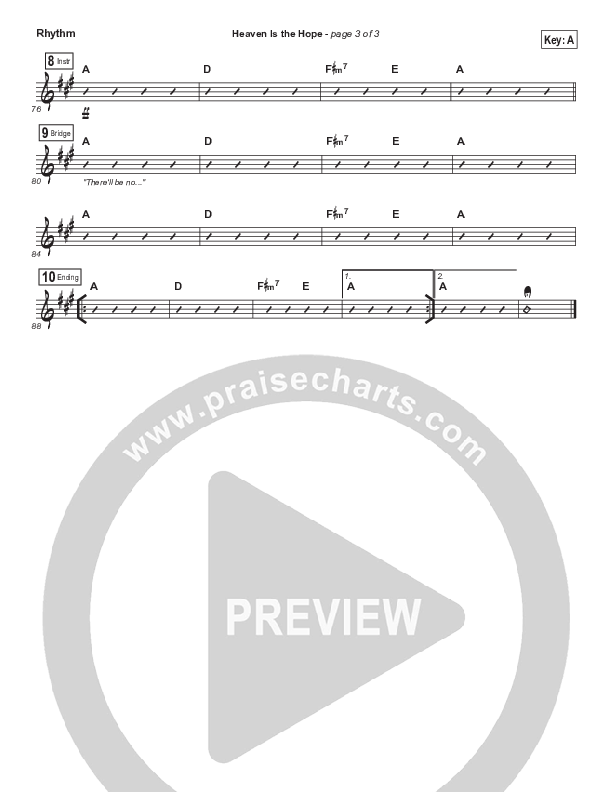 Heaven Is The Hope Rhythm Chart (Print Only) (Matthew West)
