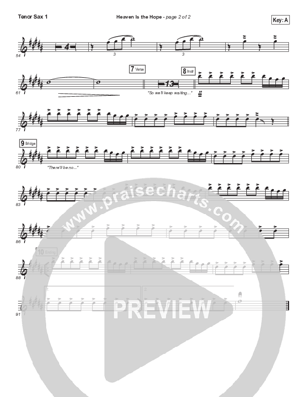 Heaven Is The Hope Tenor Sax 1 (Matthew West)