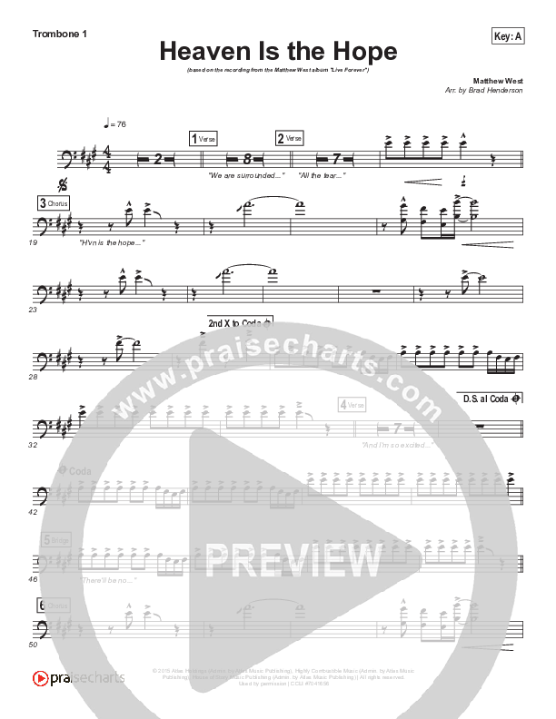 Heaven Is The Hope Trombone 1 (Matthew West)