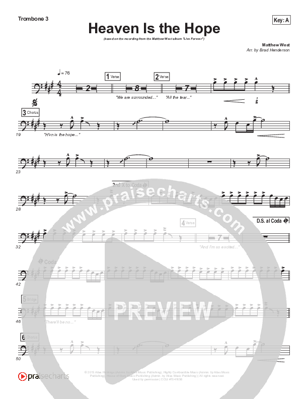 Heaven Is The Hope Trombone 3 (Matthew West)
