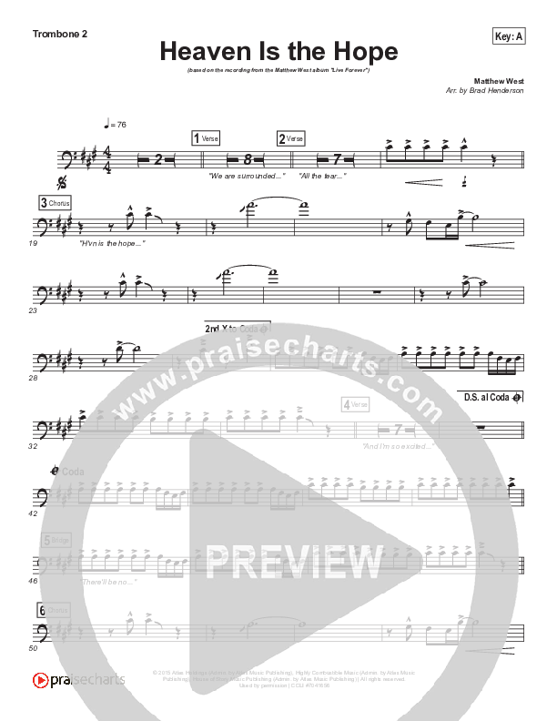 Heaven Is The Hope Trombone (Matthew West)