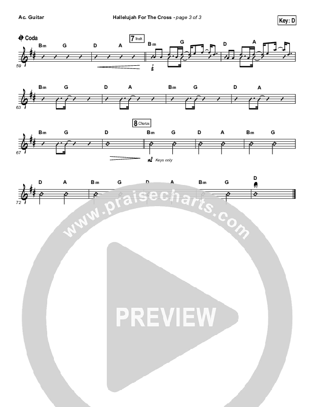 Hallelujah For The Cross Acoustic Guitar (Chris McClarney)